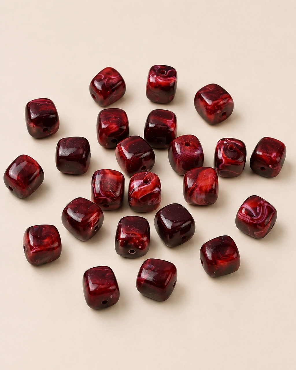 Perle acrylique Rouge bordeaux