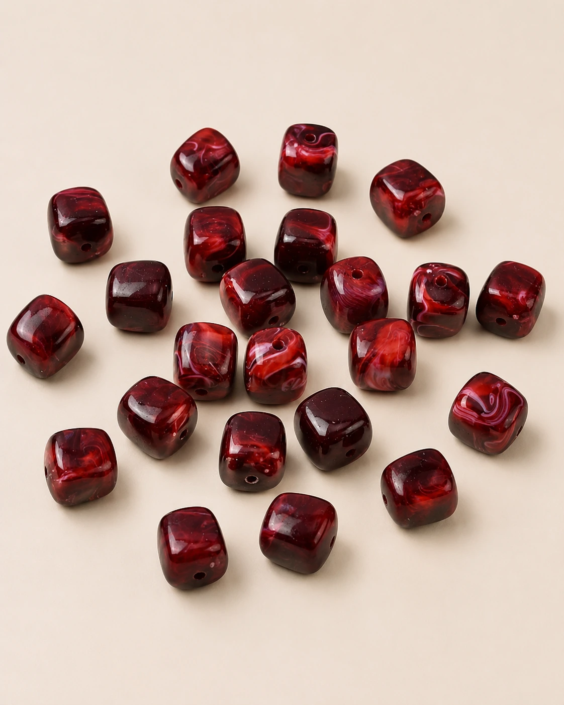 Perle acrylique Rouge bordeaux